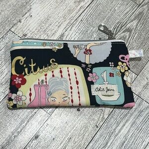 Chic Jem Black and Multicolor Zipper coin Pouch
